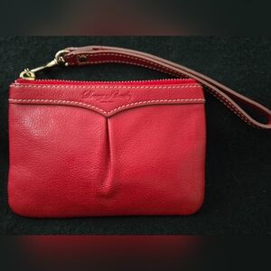 Dooney and Bourke Vintage Red Leather Wristlet Excellent Used Condition